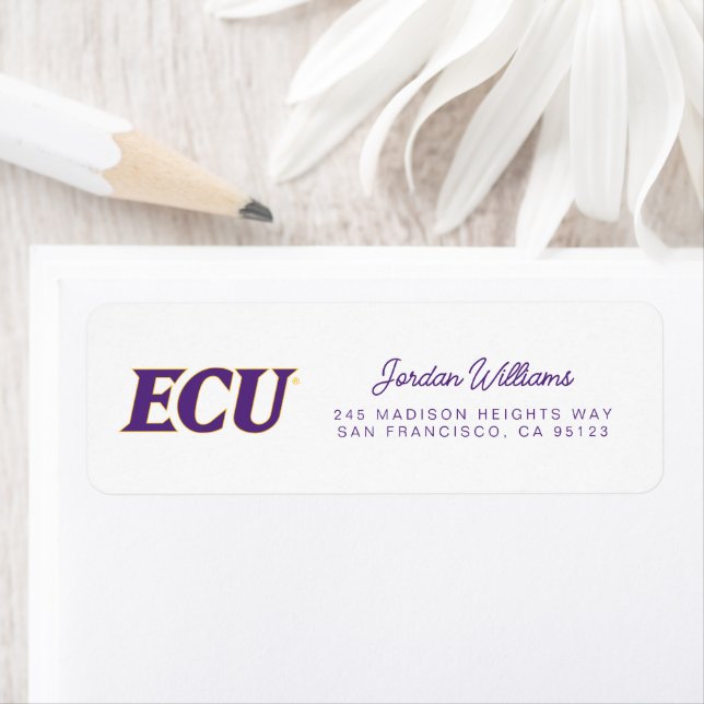 Étiquette Université de Caroline de l'Est | Logo de l'écu (En situation)