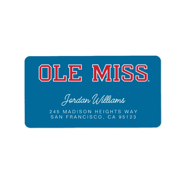 Étiquette Université du Mississippi | Ole Miss Wordmark (Devant)