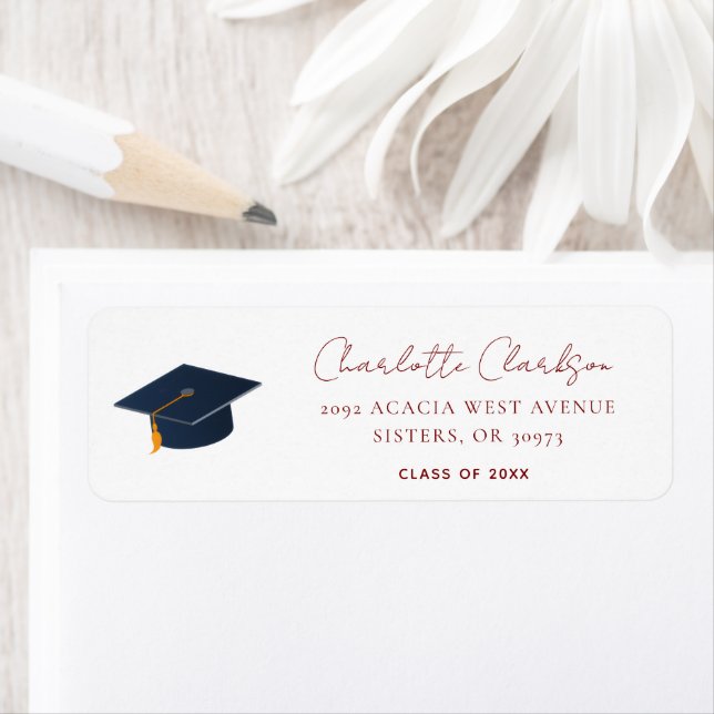 Étiquette Université Sleek Diplômé de la promotion 2026 (En situation)