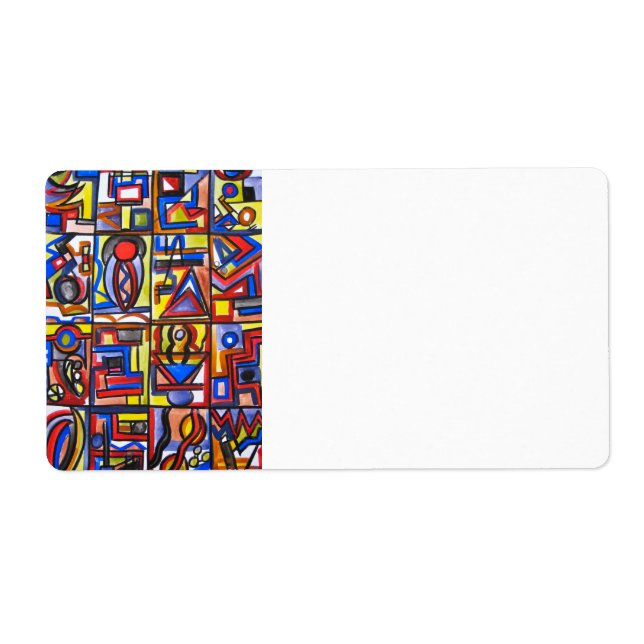 Étiquette Urban Street Art Géométrique Bauhaus deux-modernes (Devant)