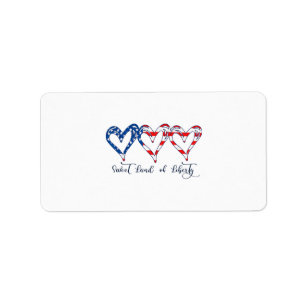 Étiquette USA Drapeau Patriotique Coeurs 4 juillet Sweet Lan