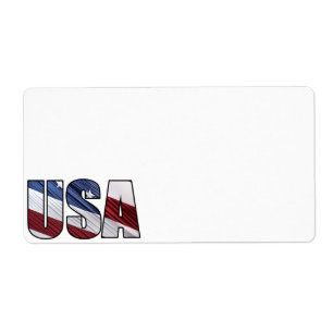 Étiquette USA in Red White and Blue American Patriotic Flag