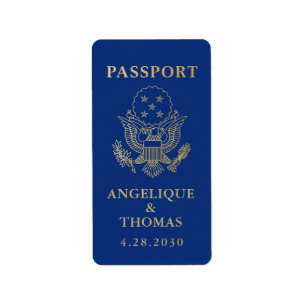 Étiquette USA Passport Emblem Travel Thème Favoriser