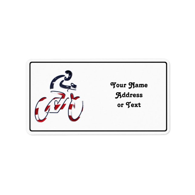 Étiquette USA Patriotic Biking CYCLING (Devant)