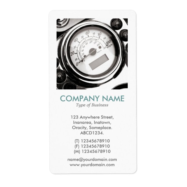 Étiquette V Carré Photo - Motorcycle Speedometer (Devant)