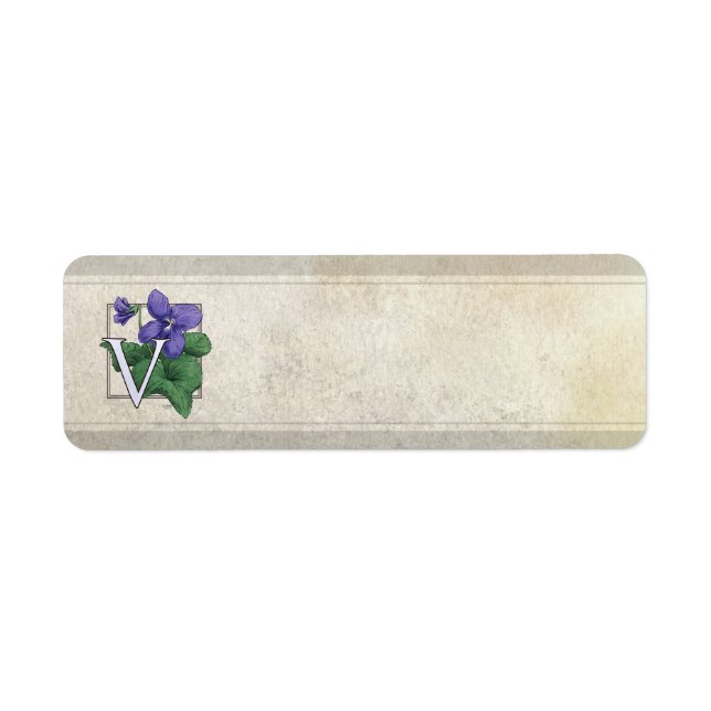 Étiquette V pour violets (Devant)