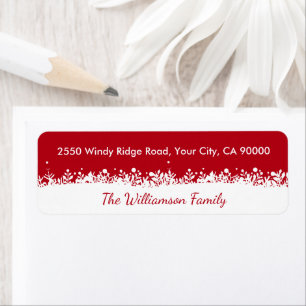 Étiquette Vacances Blanches Modernes Botanique Flocon de nei