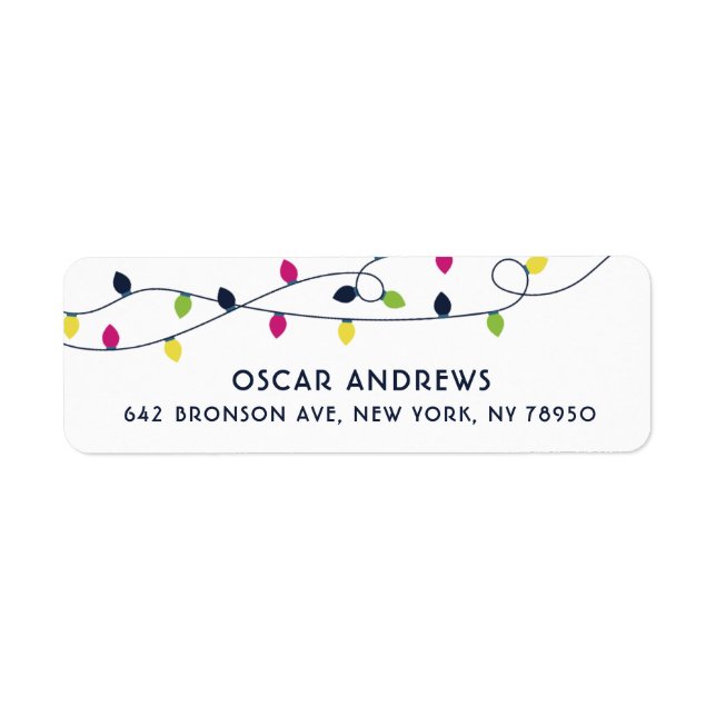 Étiquette Vacances de Noël lumineuses et colorées II (Devant)