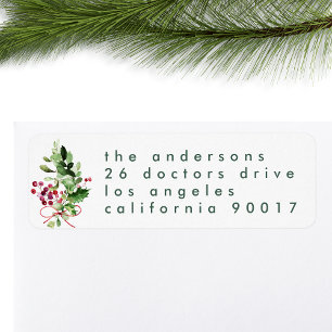 Étiquette Vacances de Noël moderne Adresse de retour