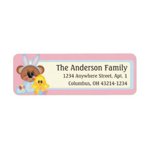 Étiquette Vacances de Pâques Bixby Teddy Bear & Chick Adress