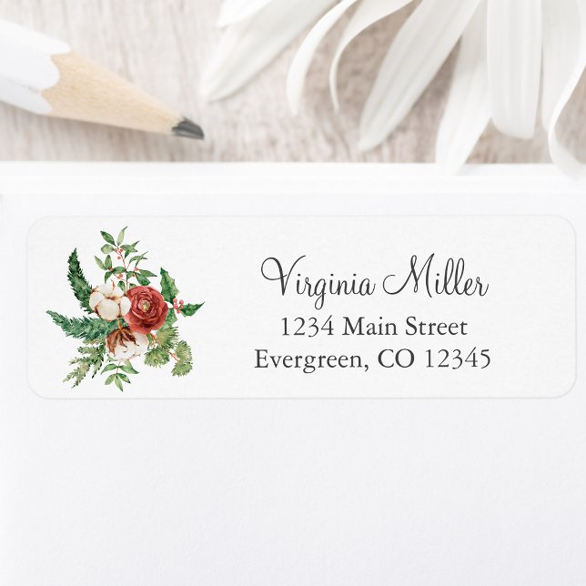 Étiquette Vacances d'hiver Retour Adresse (Winter Holiday Christmas Return Address Label
)
