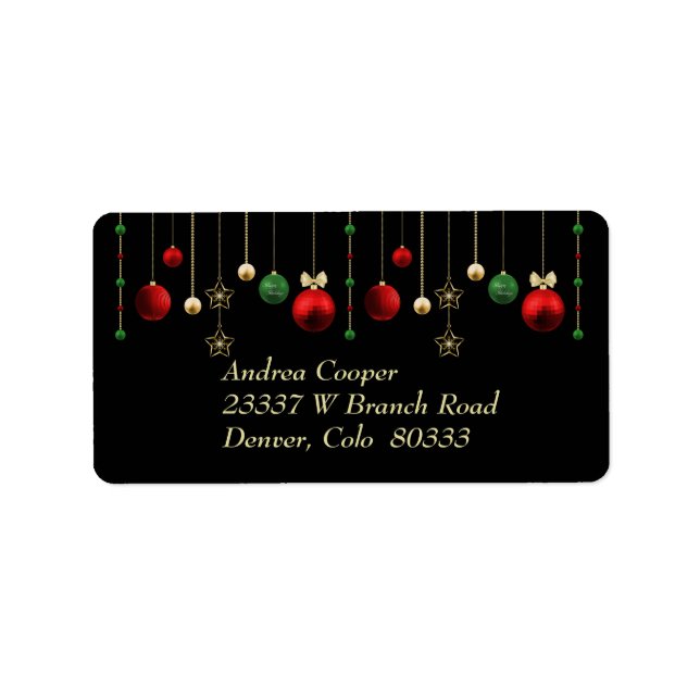 Étiquette Vacances Garland Black (Devant)