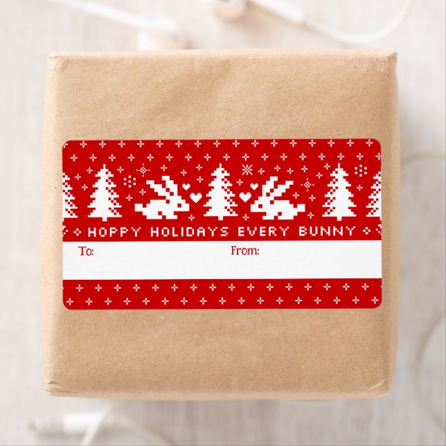 Étiquette Vacances Hoppy Chaque Lapin Mignonne Lapins À Part (En situation)