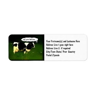 Étiquette Vache de pensée drôle