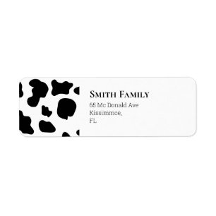Étiquette Vache noire et blanche