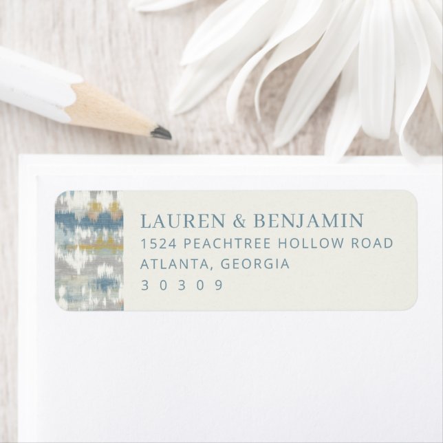 Étiquette Vagues grises bleues élégantes (En situation)