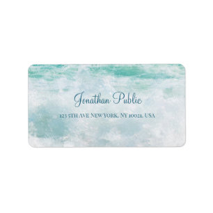 Étiquette Vagues manuscrite Script Texte élégant moderne
