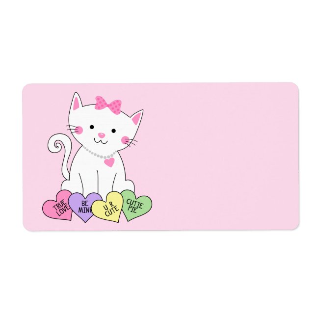 Étiquette Valentine Kitty (Devant)