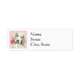 Étiquette Valentine Rose Weimaraner
