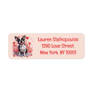 Étiquette Valentines Day Boston Terrier Dog