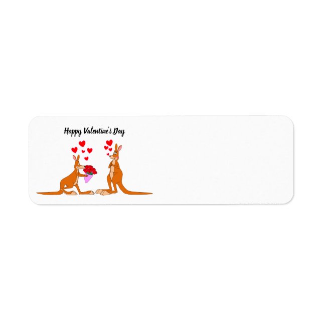 Étiquette Valentines Day Kangaroos Adresse de retour Label (Devant)