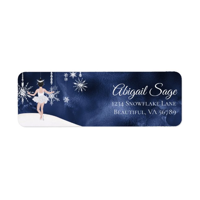 Étiquette Valse des flocons de neige Ballet Nutcracker Adres (Devant)