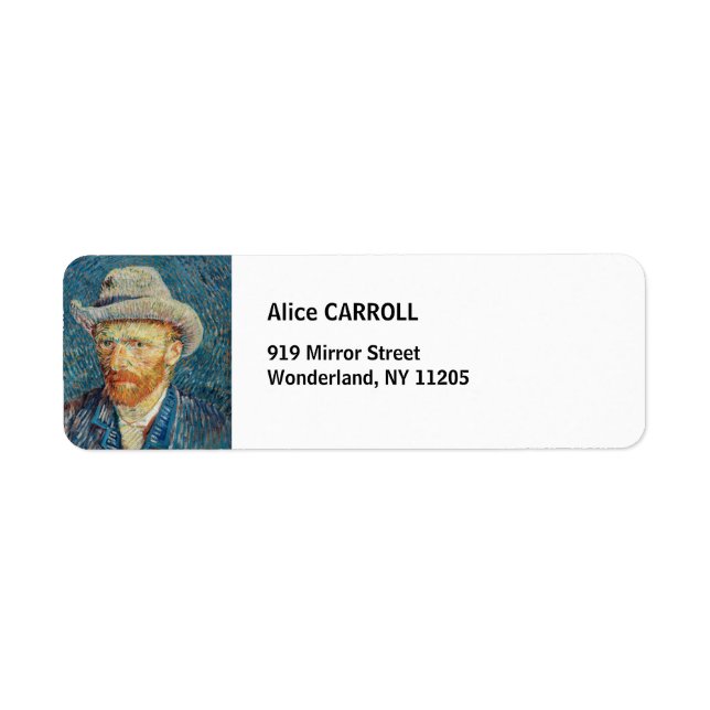 Étiquette Van Gogh - Autoportrait avec un Casquette gris (Devant)