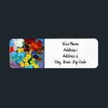 Étiquette Van Gogh Flowers in a Blue Vase<br><div class="desc">Return Address Labels featuring Vincent van Gogh’s oil painting Flowers in a Blue Vase (1887). Beautiful flowers of various colors are arranged in a blue vase: red,  purple,  white,  blue,  yellow,  red,  orange. A wonderful gift for fans of Post-Impressionism and Dutch art.</div>