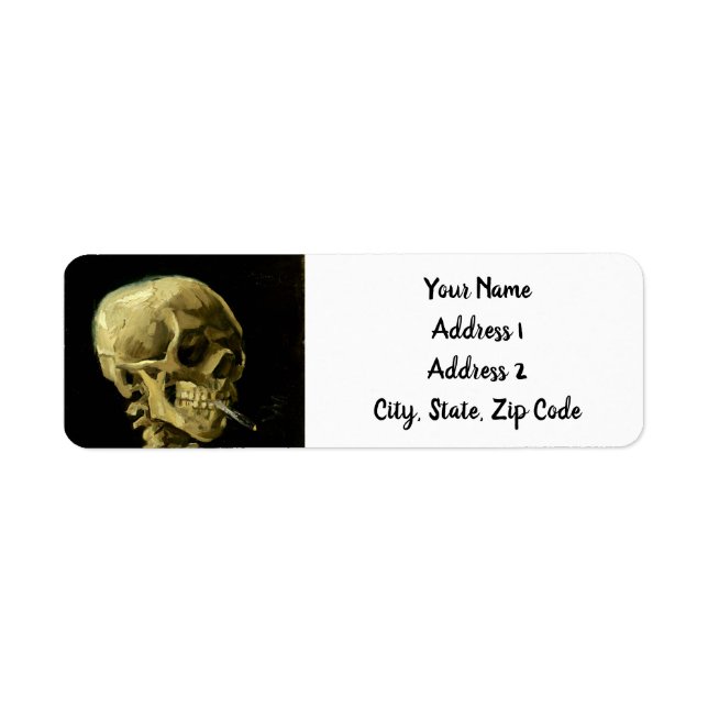 Étiquette Van Gogh Fumer du squelette (Devant)