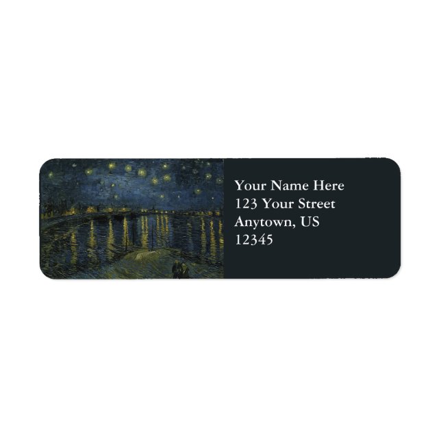 Étiquette Van Gogh Nuit étoilée sur le Rhône (Devant)