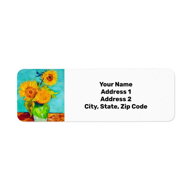 Étiquette Van Gogh Sunflowers (Devant)