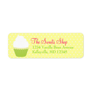 Étiquette Vanilla Swirl Cupcake Green Retours d'adresse Étiq