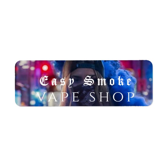 Étiquette Vape Shop Fumer Black Business (Devant)