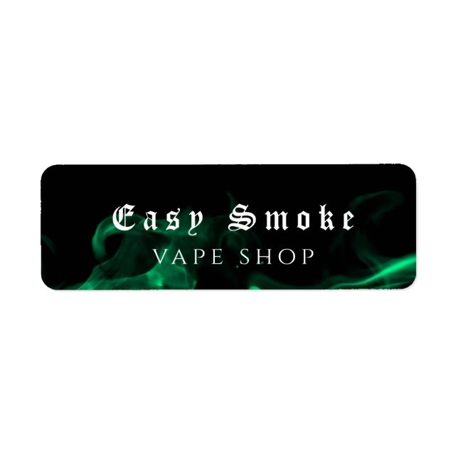 Étiquette Vape Shop Green Business (Devant)