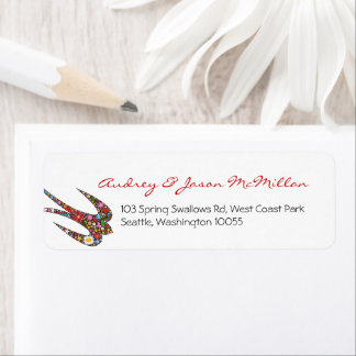 Étiquette Vapeur Whimsical Colorful Spring Flowers Adresse