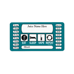 Étiquette Vaping DIY E-Juice Label Eat Sleep by VapeGoat