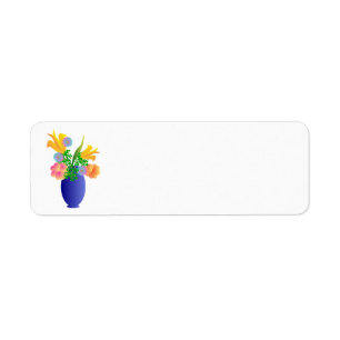 Étiquette vase-306477 vase fleurs bleu coloré frais summ