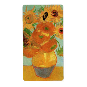Étiquette Vase avec douze tournesols par Vincent van Gogh