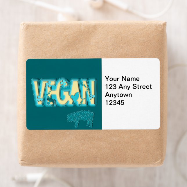 Étiquette Vegan paper (En situation)