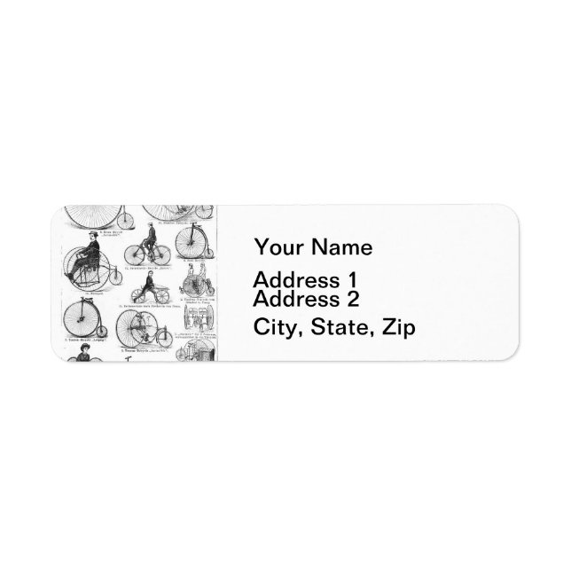Étiquette Vélo à grande roue Penny Farthing (Devant)