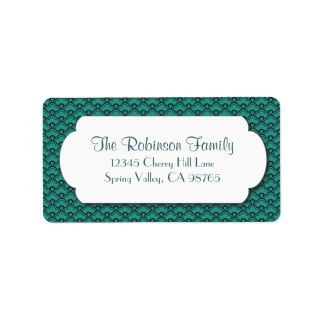 Étiquette Ventilateur vert Motif avec cadre blanc (Devant)