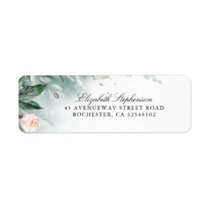 Étiquette Verdure et mariage rose de fleur