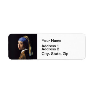 Étiquette Vermeer Girl Pearl Élevant Masterpiece Peinture