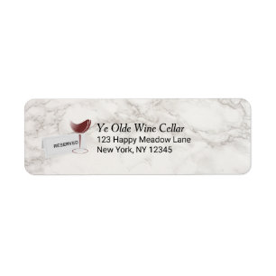 Étiquette Verre à vin sur Faux Marble Texture