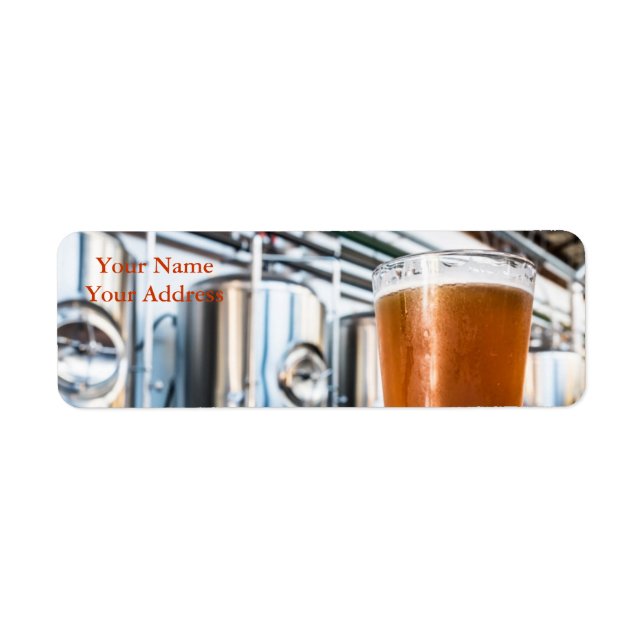 Étiquette Verre de bière à la microbrasserie (Devant)