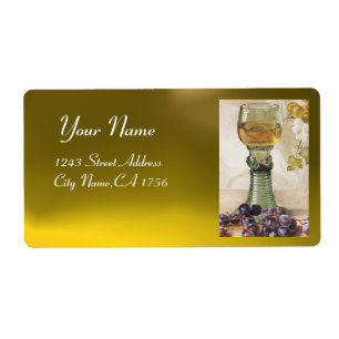 ÉTIQUETTE VERRE DE VIN BLANC, VIGNOBLE VIGNOBLE VIGNOBLE VIG