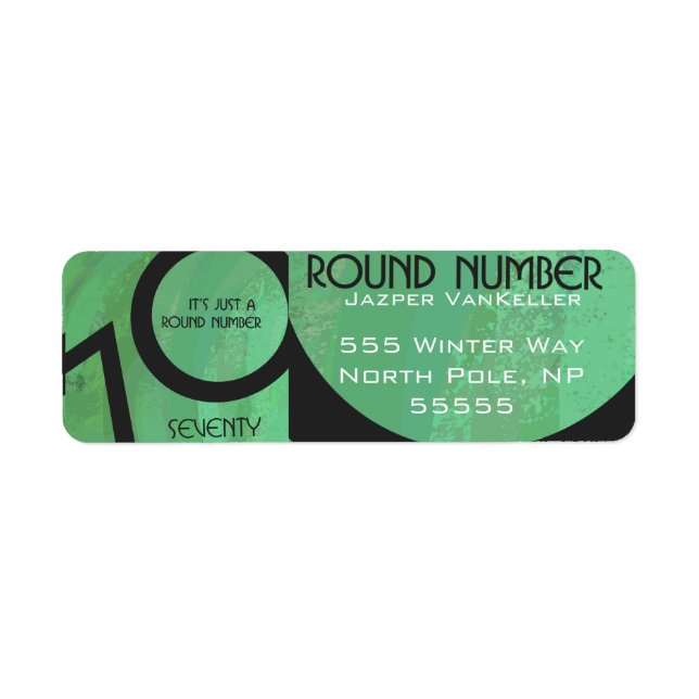 Étiquette Vert 70 Décennie Anniversaire (Devant)
