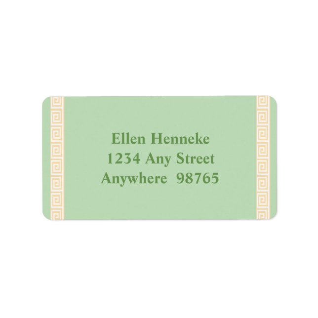 Étiquette Vert clé grecque (Devant)