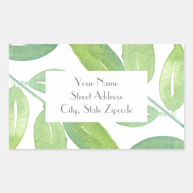 étiquette "Vert Feuille d'aquarelle 3" (Devant)