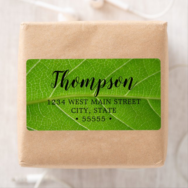 Étiquette Vert feuillus mignon Gros plan de la feuille verte (En situation)